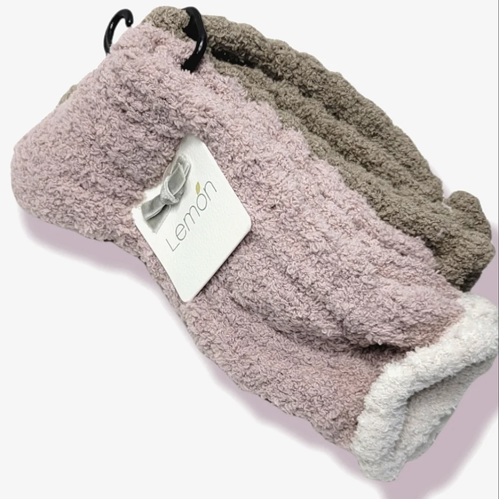 Lemon 2 Pk Cable Knit Crew Socks